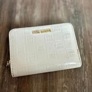 Steve Madden White Zip-Around Wallet